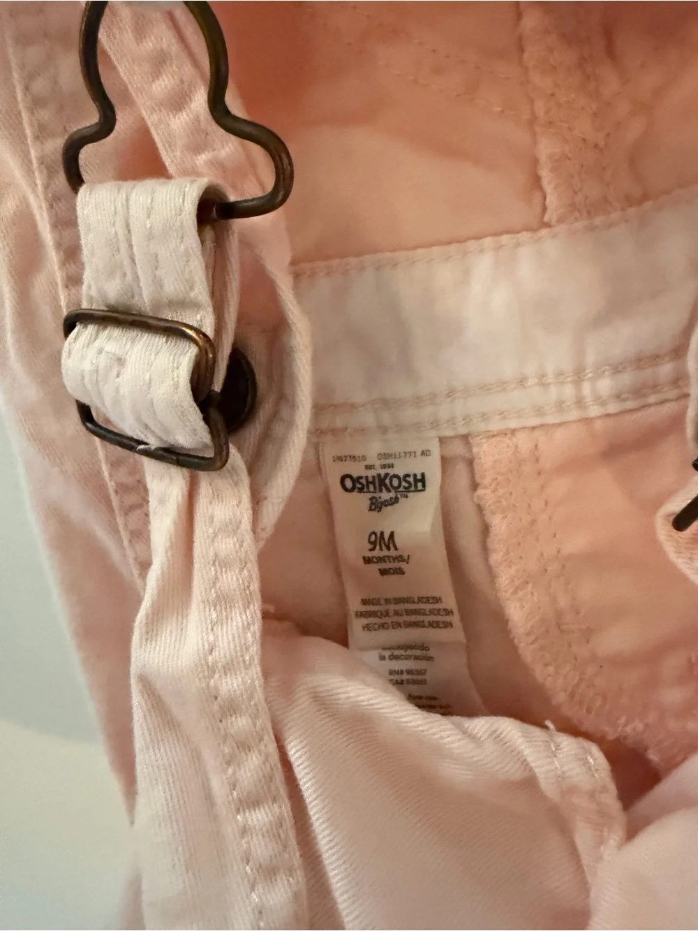 OshKosh B'gosh Light Pink Heart Chest Overalls